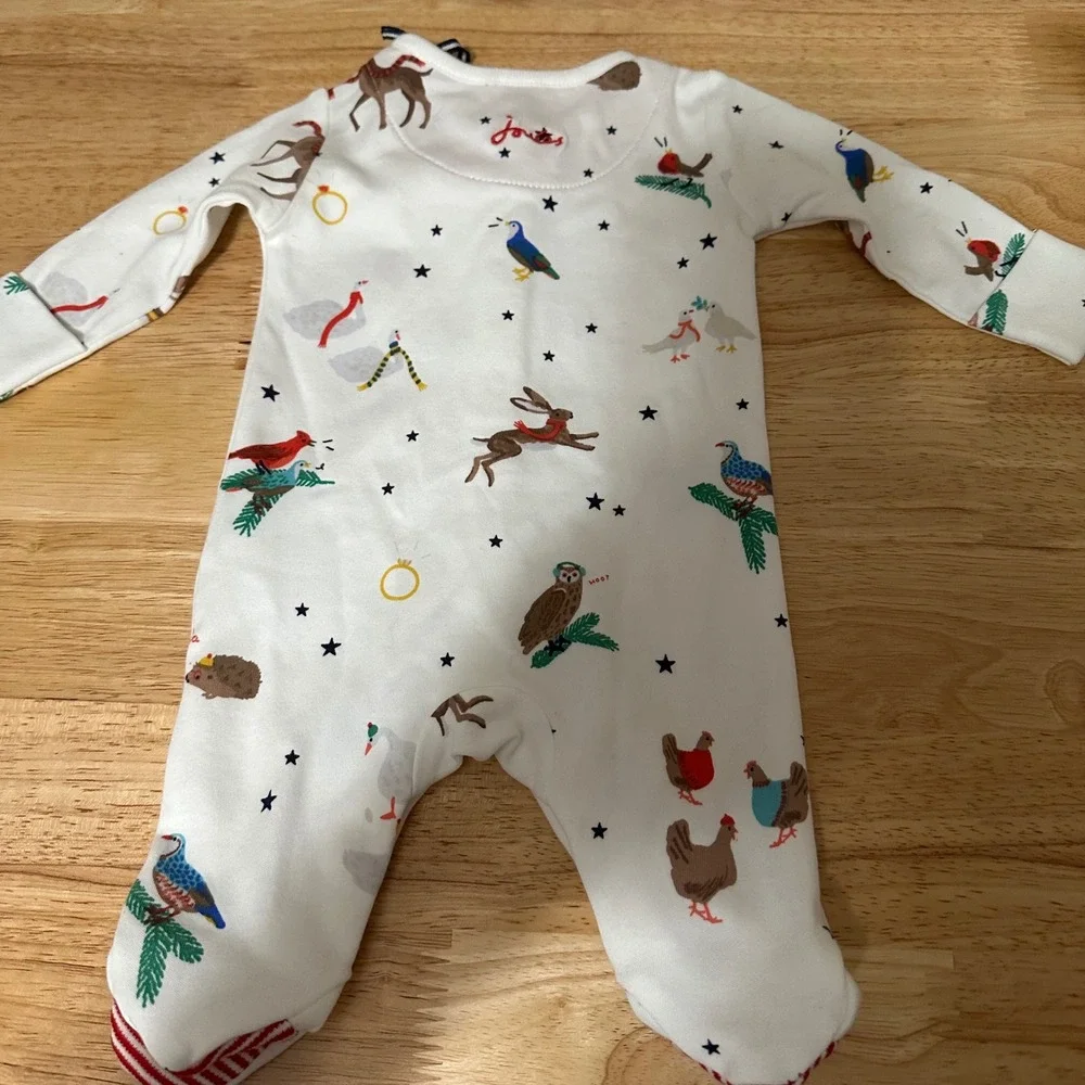 2 for $24 Little Me Joules Newborn Christmas Holiday Long Sleeve Footie Coverall